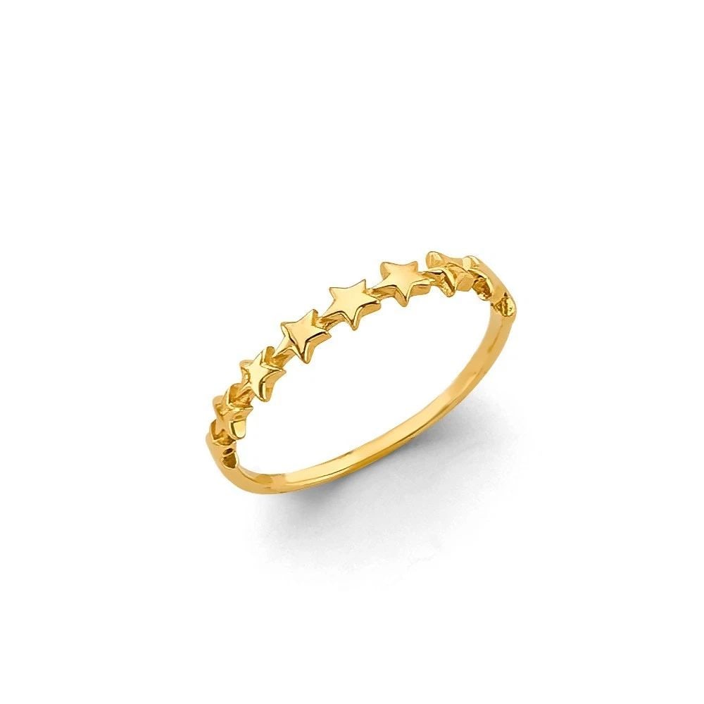 NEW 14K YELLOW GOLD STAR RING - SIZE 7: NEW 14K YELLOW GOLD STAR RING STAR RING NEW 14K YELLOW GOLD WIDTH : WEIGHT : 0.8g