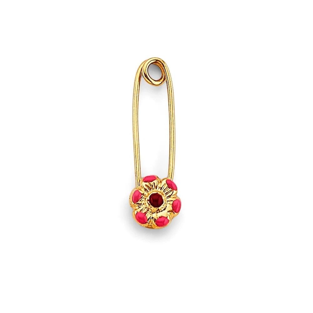 NEW 14K YELLOW GOLD ENAMEL FANCY PIN (1 of 2)