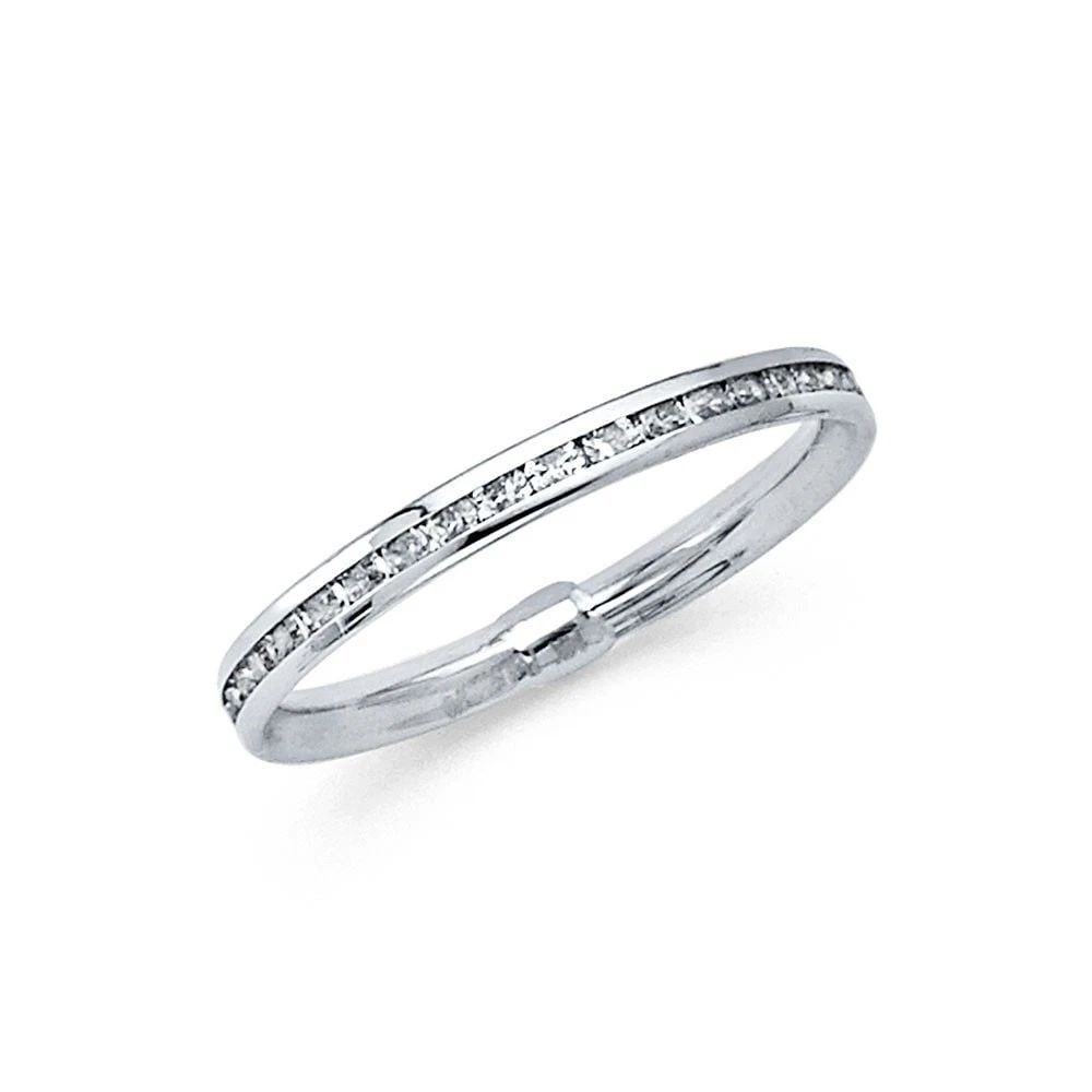 NEW 14K WHITE GOLD ETERNITY BAND - SIZE 5-6 (1 of 2)