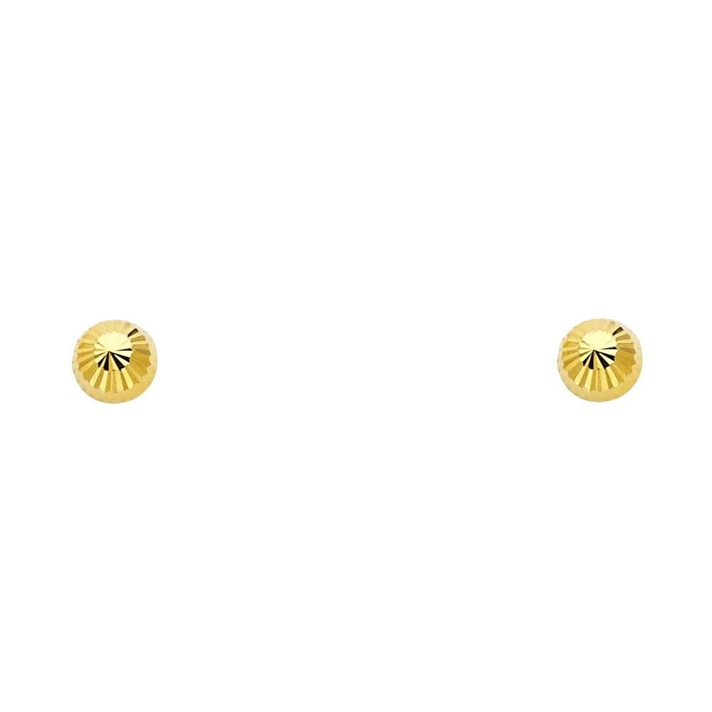 NEW 14K YELLOW GOLD 5MM SCREW BACK FLUTED HALF BALL STUD EARRINGS: NEW 14K YELLOW GOLD 5MM SCREW BACK FLUTED HALF BALL STUD EARRINGS 5MM SCREW BACK FLUTED HALF BALL STUD EARRINGS NEW 14K YELLOW GOLD