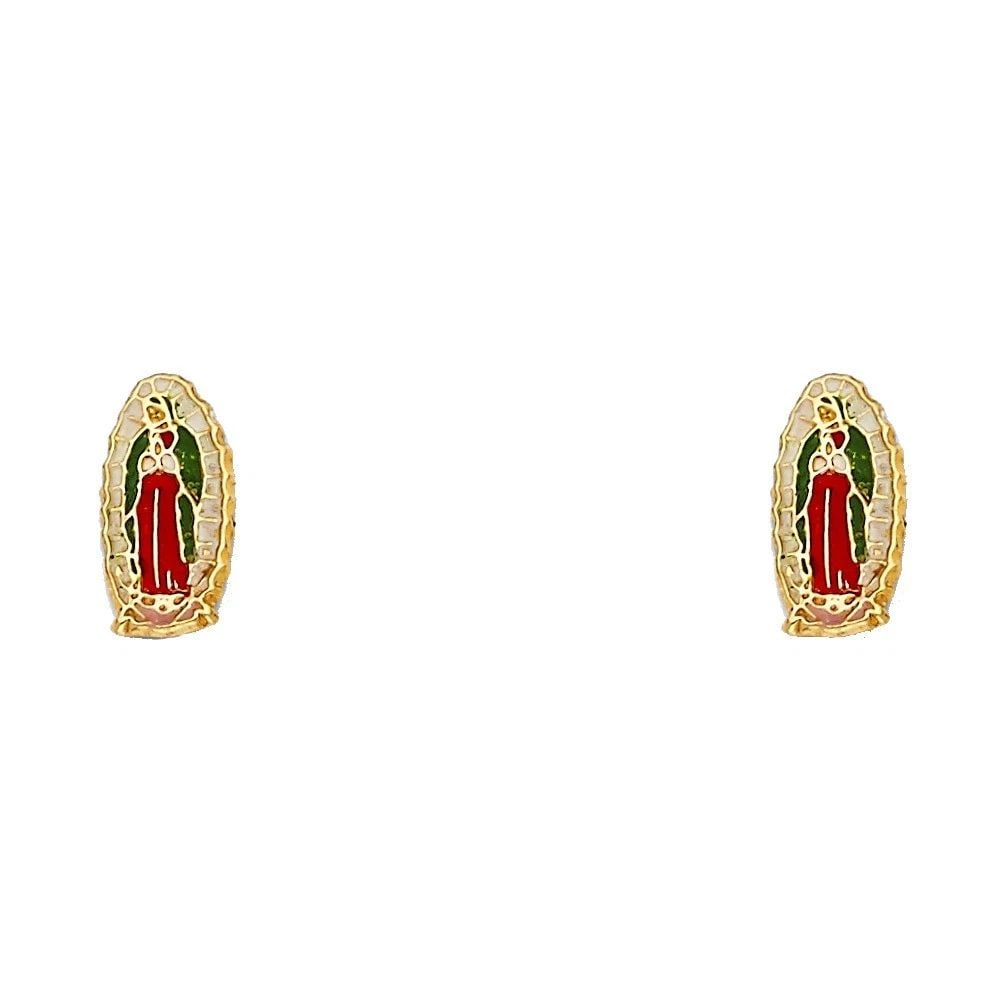 NEW 14K YELLOW GOLD ENAMEL STUD EARRINGS: NEW 14K YELLOW GOLD ENAMEL STUD EARRINGS ENAMEL STUD EARRINGS NEW 14K YELLOW GOLD