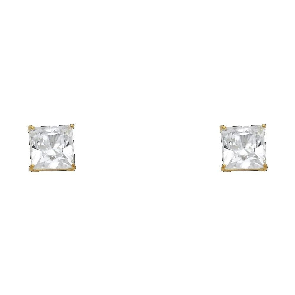 NEW 14K YELLOW GOLD 6MM SQUARE BASKET STUD EARRINGS: NEW 14K YELLOW GOLD 6MM SQUARE BASKET STUD EARRINGS 6MM SQUARE BASKET STUD EARRINGS NEW 14K YELLOW GOLD