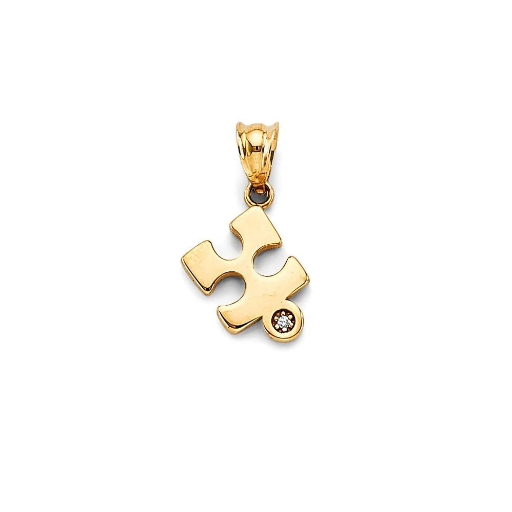 NEW 14K YELLOW GOLD PUZZLE PENDANT (1 of 2)