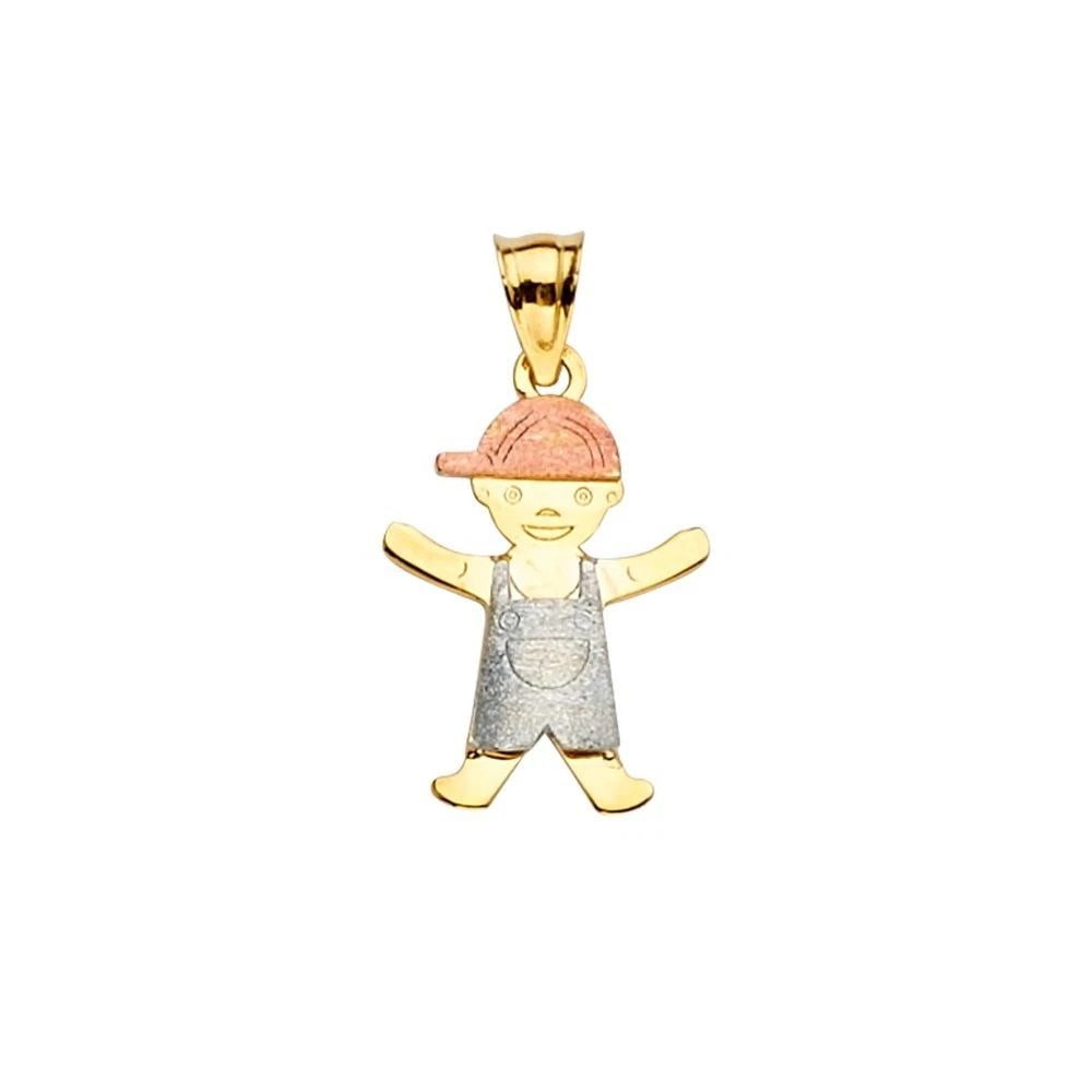 NEW 14K TRI COLOR GOLD BOY PENDANT: NEW 14K TRI COLOR GOLD BOY PENDANT BOY PENDANT NEW 14K TRI COLOR GOLD Height : 22 mm Width : 12 mm Apx. WEIGHT : 0.8g