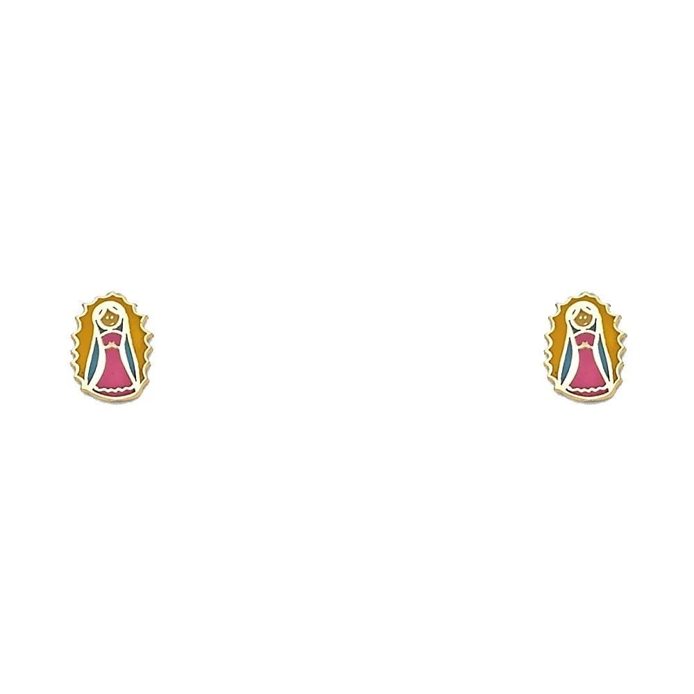 NEW 14K YELLOW GOLD ENAMEL STUD EARRINGS: NEW 14K YELLOW GOLD ENAMEL STUD EARRINGS ENAMEL STUD EARRINGS NEW 14K YELLOW GOLD