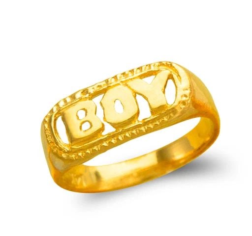 NEW 14K YELLOW GOLD KIDS BOY RING (1 of 2)