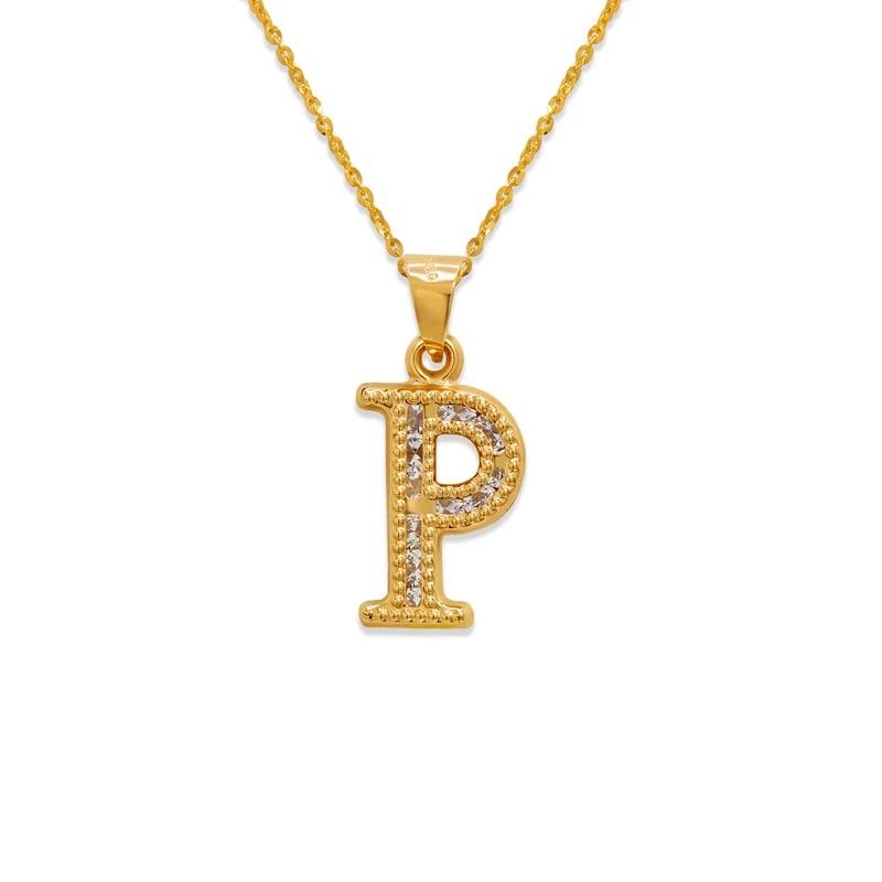 NEW 14K YELLOW GOLD INITIAL "P" PENDANT (1 of 2)
