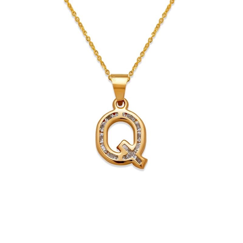 NEW 14K YELLOW GOLD INITIAL "Q" PENDANT (1 of 2)
