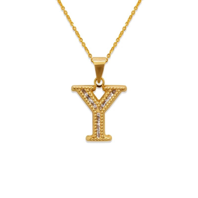 NEW 14K YELLOW GOLD INITIAL "Y" PENDANT (1 of 2)