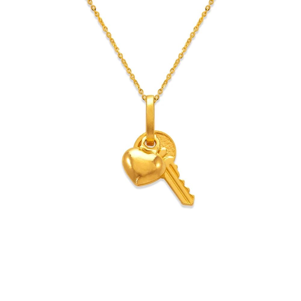 NEW 14K YELLOW GOLD 12MM HEART AND KEY CHARM PENDANT: NEW 14K YELLOW GOLD 12MM HEART AND KEY CHARM PENDANT12MM HEART AND KEY CHARM PENDANTNEW 14KYELLOW GOLDApx. WIDTH: 6x12mmApx WEIGHT: 0.8g