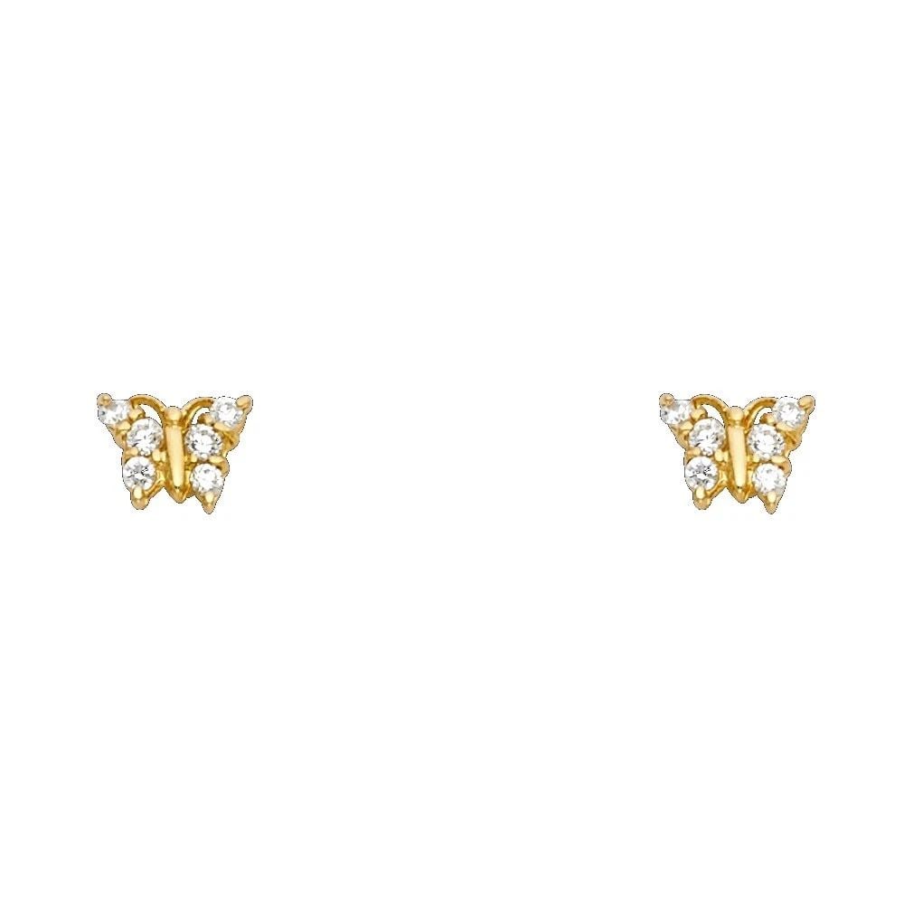 NEW 14K YELLOW GOLD BUTTERFLY STUD EARRINGS: NEW 14K YELLOW GOLD BUTTERFLY STUD EARRINGSBUTTERFLY STUD EARRINGSNEW 14KYELLOW GOLD