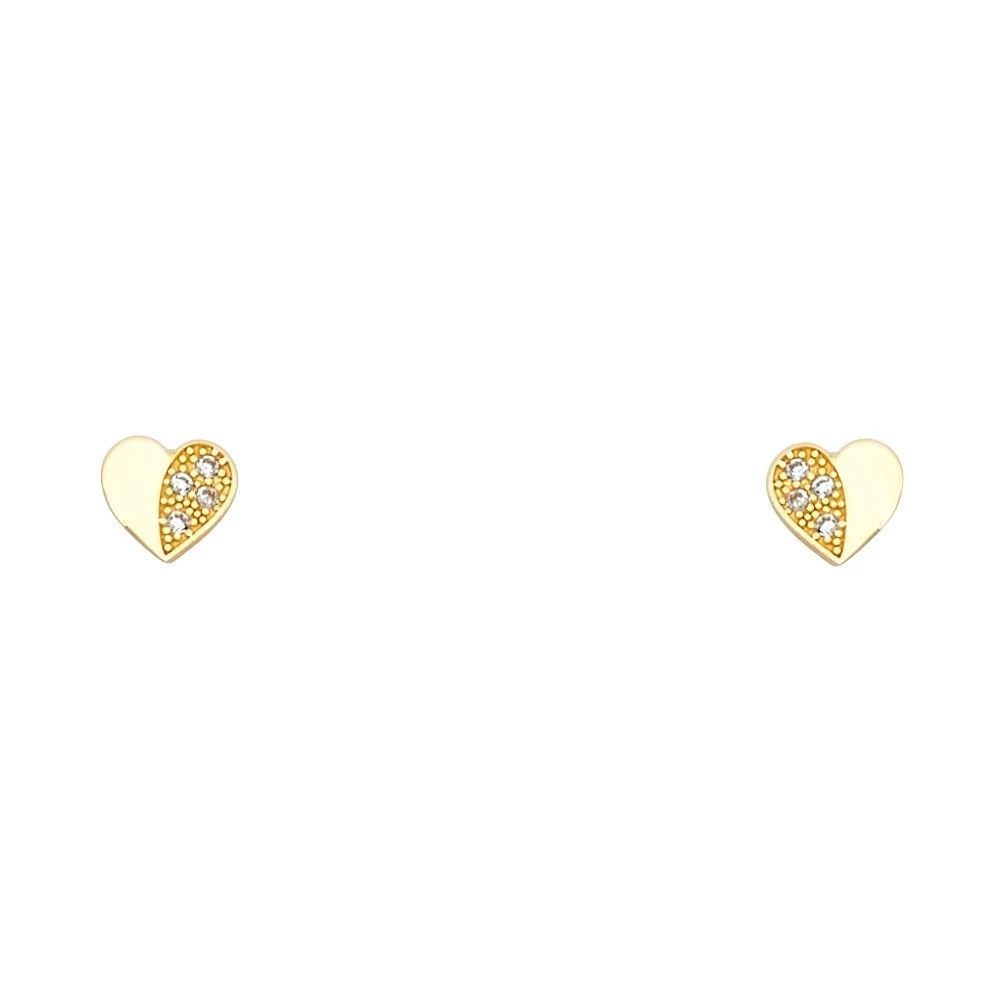 NEW 14K YELLOW GOLD HEART STUD EARRINGS WITH SCREW BACK: NEW 14K YELLOW GOLD HEART STUD EARRINGS WITH SCREW BACKHEART STUD EARRINGS WITH SCREW BACKNEW 14KYELLOW GOLD