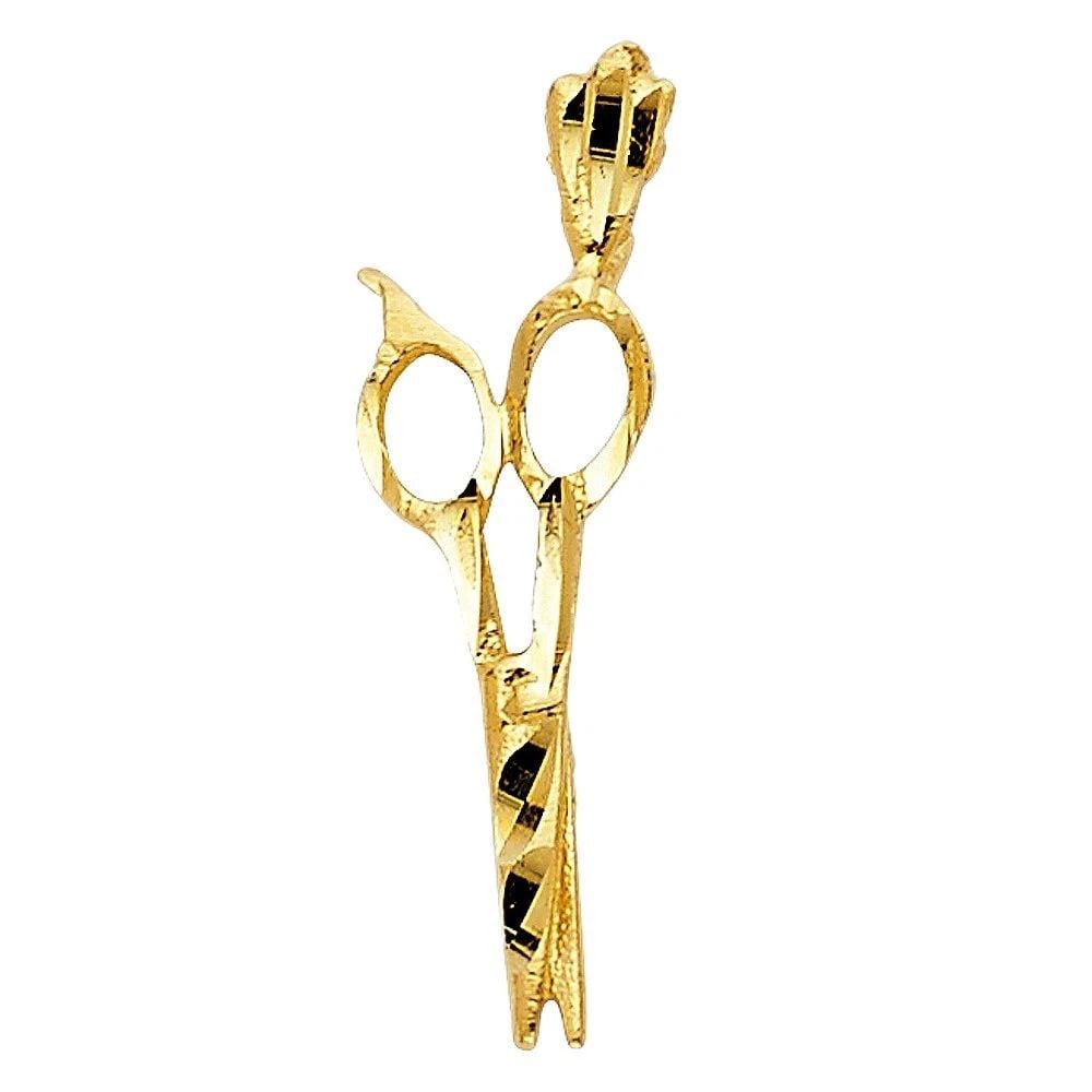 NEW 14K YELLOW GOLD SCISSORS PENDANT (1 of 2)