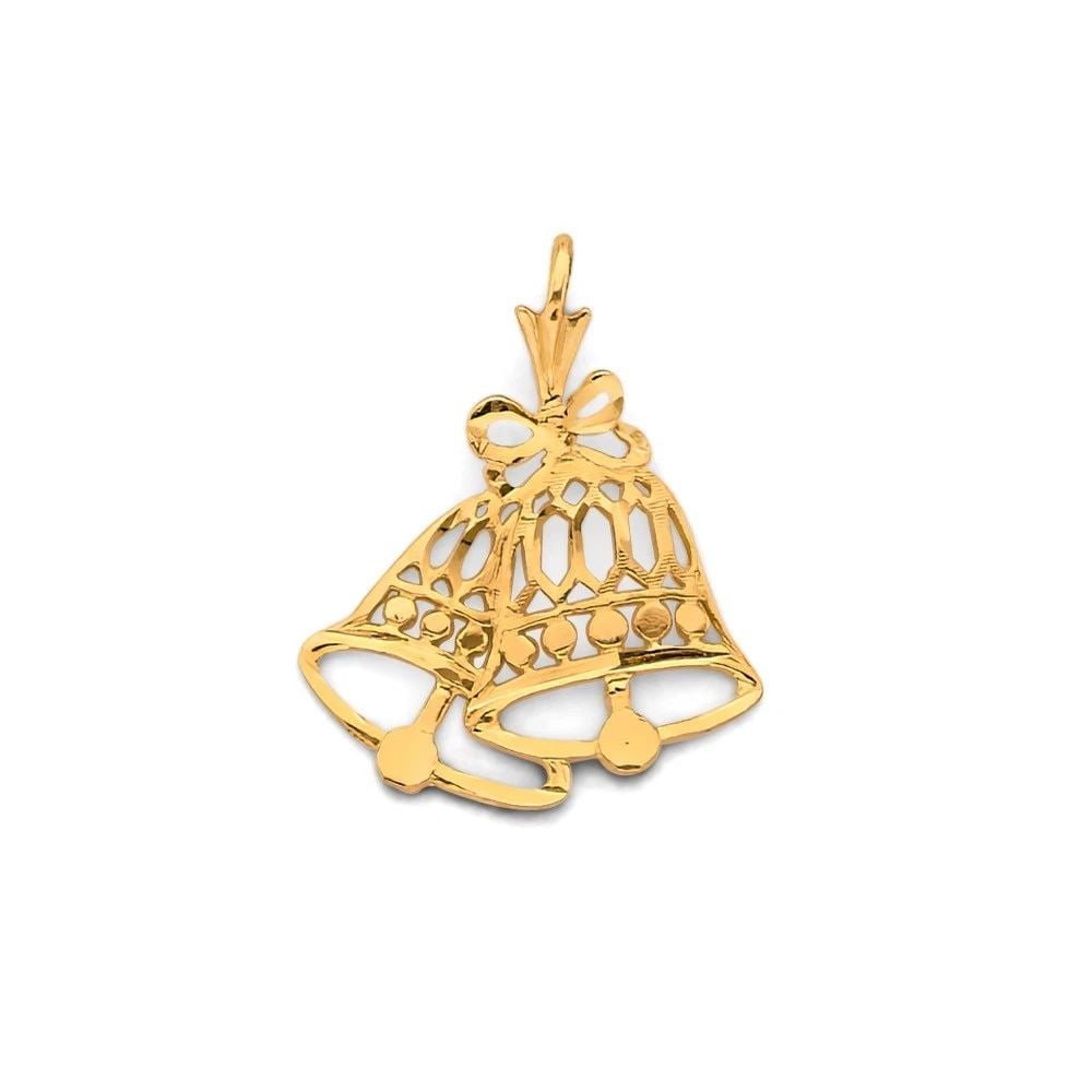 NEW 14K YELLOW GOLD CHRISTMAS BELL PENDANT (1 of 2)