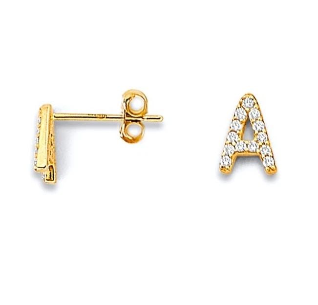 NEW 14K TWO TONE GOLD INITIAL EARRINGS: NEW 14K TWO TONE GOLD INITIAL EARRINGSINITIAL EARRINGSNEW 14KTWO TONE GOLDHeight : 5 mmWidth : 5 mmWeight : 0.6g