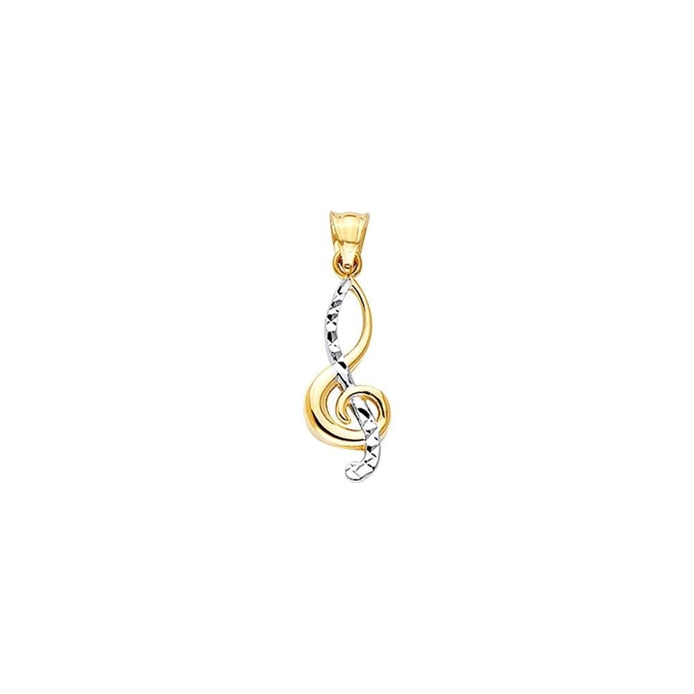 NEW 14K TWO TONE GOLD DC MUSIC NOTE PENDANT: NEW 14K TWO TONE GOLD DC MUSIC NOTE PENDANTDC MUSIC NOTE PENDANTNEW 14KTWO TONE GOLDHeight : 25 mmWidth : 8 mmApx. WEIGHT : 0.7g