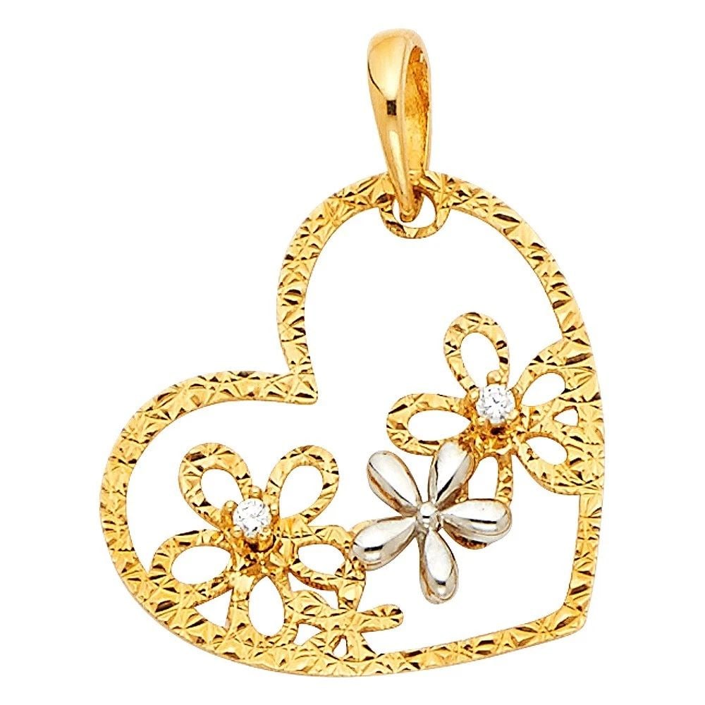 NEW 14K TWO TONE GOLD PENDANT: NEW 14K TWO TONE GOLD PENDANT (PT753)PENDANT (PT753)NEW 14KTWO TONE GOLDHeight : 20 mmWidth : 16 mmApx. WEIGHT : 0.7g