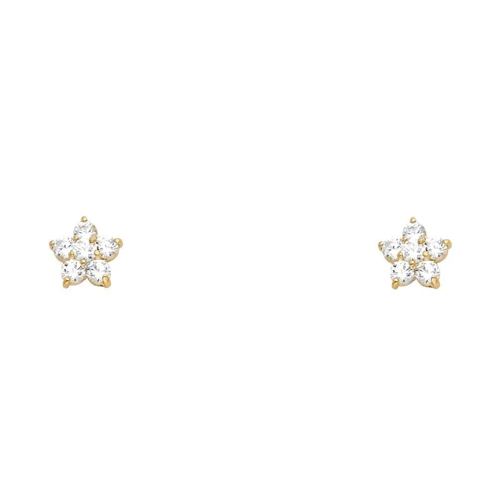NEW 14K YELLOW GOLD 5 LEAF FLOWER ST (1 of 2)