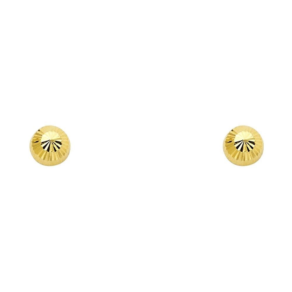 NEW 14K YELLOW GOLD 6MM SCREW BACK FLUTED HALF BALL STUD EARRINGS: NEW 14K YELLOW GOLD 6MM SCREW BACK FLUTED HALF BALL STUD EARRINGS6MM SCREW BACK FLUTED HALF BALL STUD EARRINGSNEW 14KYELLOW GOLD