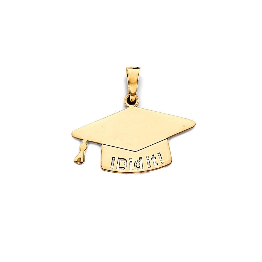 NEW 14K YELLOW GOLD GRADUATION HAT PENDANT (1 of 2)