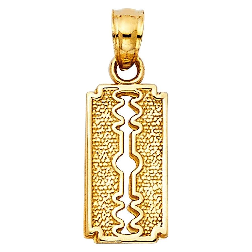 NEW 14K YELLOW GOLD KEYHOLE PENDANT (1 of 2)