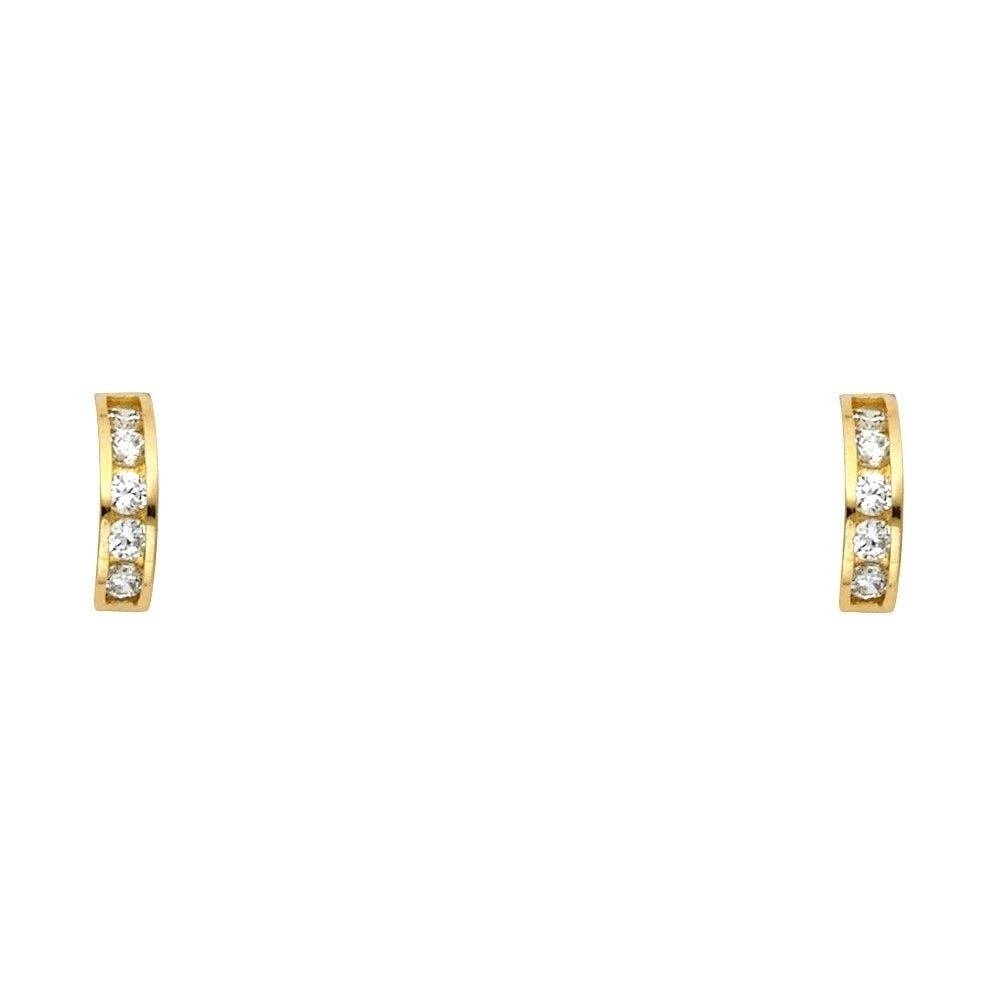 NEW 14K YELLOW GOLD CHANNEL STUD EARRINGS WITH SCREW BACK: NEW 14K YELLOW GOLD CHANNEL STUD EARRINGS WITH SCREW BACKCHANNEL STUD EARRINGS WITH SCREW BACKNEW 14KYELLOW GOLD