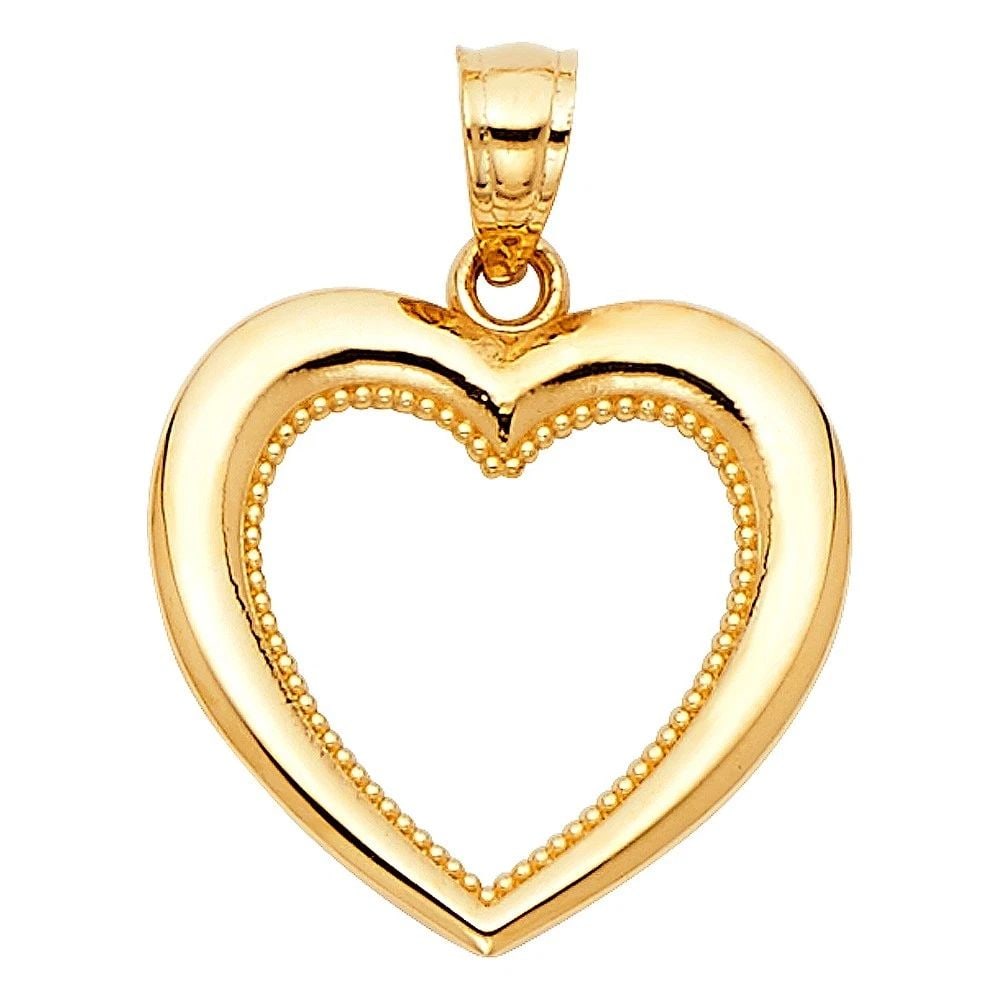 NEW 14K YELLOW GOLD HEART PENDANT: NEW 14K YELLOW GOLD HEART PENDANTHEART PENDANTNEW 14KYELLOW GOLDHeight : 15 mmWidth : 16 mmApx. WEIGHT : 0.7g
