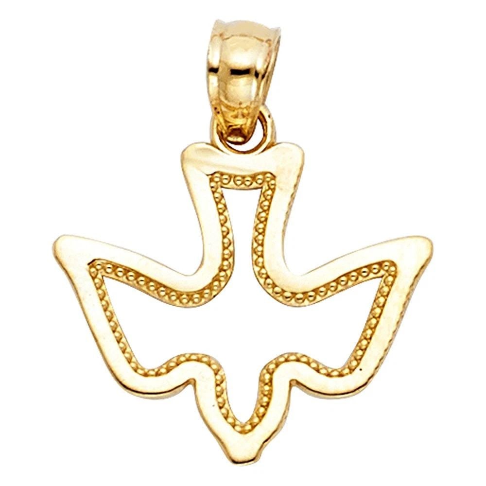 NEW 14K YELLOW GOLD ESPIRITU SANTO DOVE PENDANT (1 of 2)