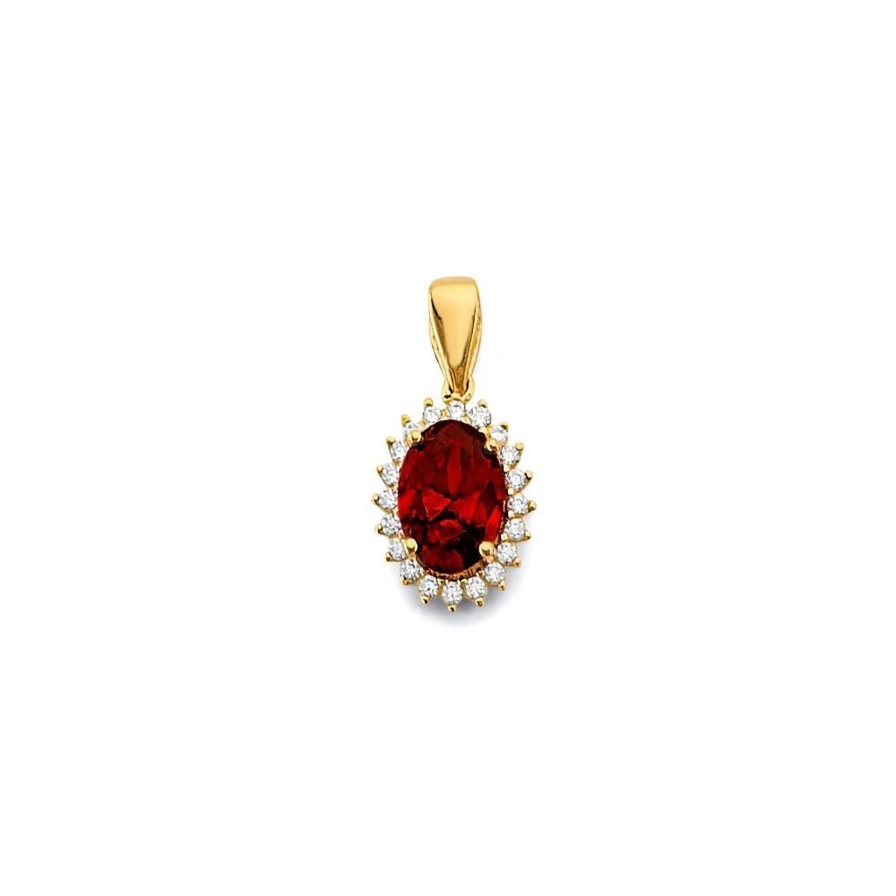 NEW 14K YELLOW GOLD OVAL BIRTH STONE PENDANT (1 of 2)