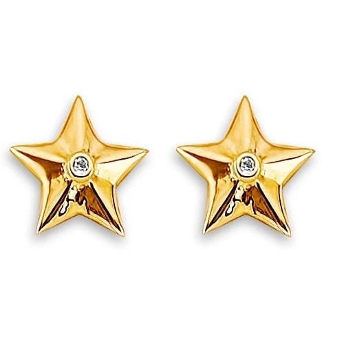 NEW 14K YELLOW GOLD STAR STUD EARRINGS WITH SCREW BACK: NEW 14K YELLOW GOLD STAR STUD EARRINGS WITH SCREW BACKSTAR STUD EARRINGS WITH SCREW BACKNEW 14KYELLOW GOLD