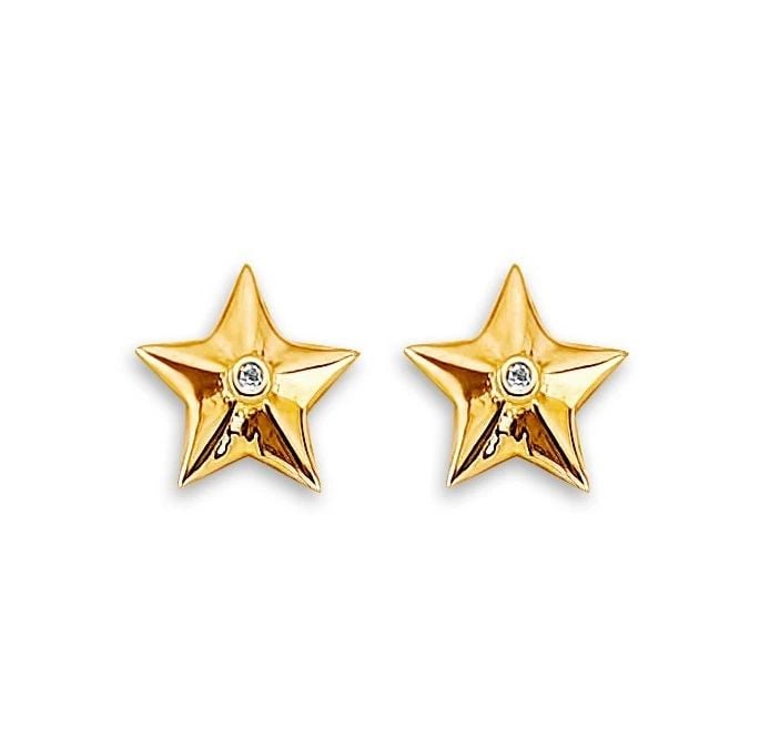 NEW 14K YELLOW GOLD STAR STUD EARRINGS WITH SCREW BACK: NEW 14K YELLOW GOLD STAR STUD EARRINGS WITH SCREW BACKSTAR STUD EARRINGS WITH SCREW BACKNEW 14KYELLOW GOLD