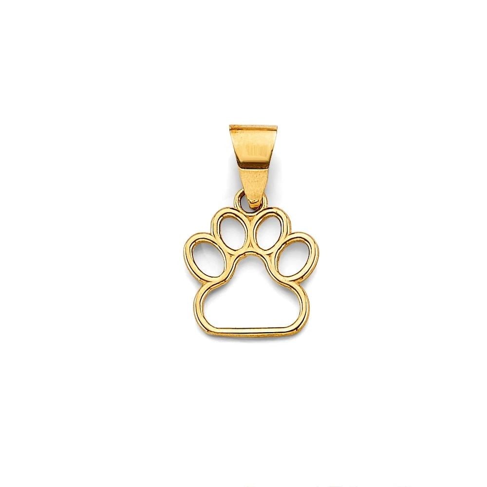 NEW 14K YELLOW GOLD DOG PAW PENDANT (1 of 2)