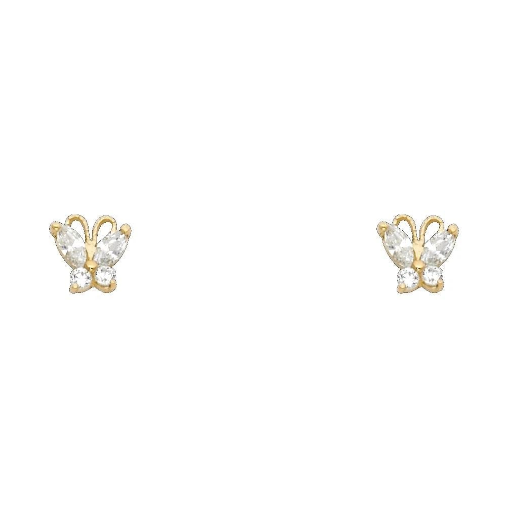 NEW 14K YELLOW GOLD BUTTERFLY STUD EARRINGS: NEW 14K YELLOW GOLD BUTTERFLY STUD EARRINGSBUTTERFLY STUD EARRINGSNEW 14KYELLOW GOLD