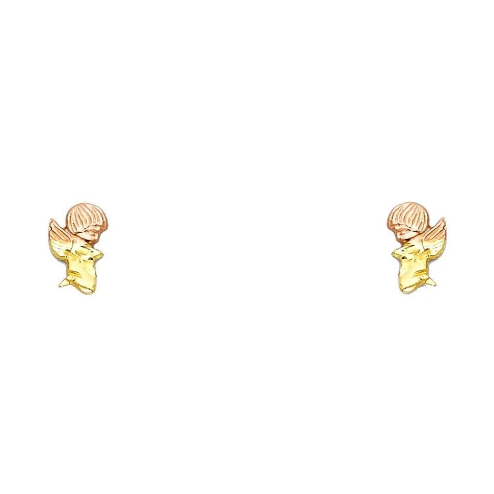 NEW 14K TRI COLOR GOLD STUD EARRINGS: NEW 14K TRI COLOR GOLD STUD EARRINGSSTUD EARRINGSNEW 14KTRI COLOR GOLD