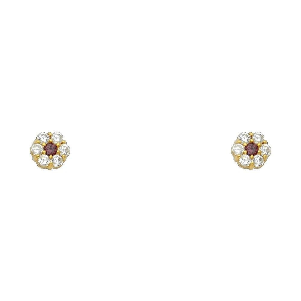 NEW 14K YELLOW GOLD FLOWER 6 LEAF SCREW BACK STUD EARRINGS (JUN): NEW 14K YELLOW GOLD FLOWER 6 LEAF SCREW BACK STUD EARRINGS (JUN)FLOWER 6 LEAF SCREW BACK STUD EARRINGS (JUN)NEW 14KYELLOW GOLD