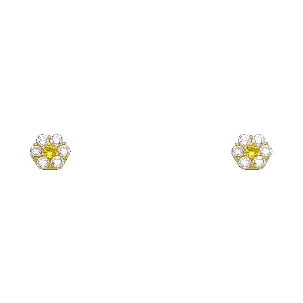 NEW 14K YELLOW GOLD FLOWER 6 LEAF SCREW BACK STUD EARRINGS (NOV): NEW 14K YELLOW GOLD FLOWER 6 LEAF SCREW BACK STUD EARRINGS (NOV)FLOWER 6 LEAF SCREW BACK STUD EARRINGS (NOV)NEW 14KYELLOW GOLD