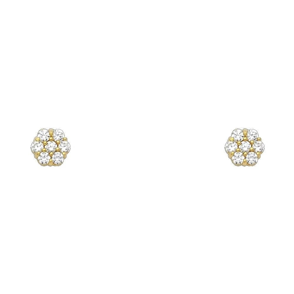 NEW 14K YELLOW GOLD FLOWER 6 LEAF SCREW BACK STUD EARRINGS (APR): NEW 14K YELLOW GOLD FLOWER 6 LEAF SCREW BACK STUD EARRINGS (APR)FLOWER 6 LEAF SCREW BACK STUD EARRINGS (APR)NEW 14KYELLOW GOLD