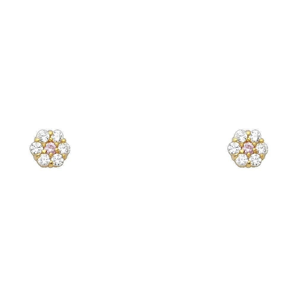 NEW 14K YELLOW GOLD FLOWER 6 LEAF SCREW BACK STUD EARRINGS (OCT): NEW 14K YELLOW GOLD FLOWER 6 LEAF SCREW BACK STUD EARRINGS (OCT)FLOWER 6 LEAF SCREW BACK STUD EARRINGS (OCT)NEW 14KYELLOW GOLD