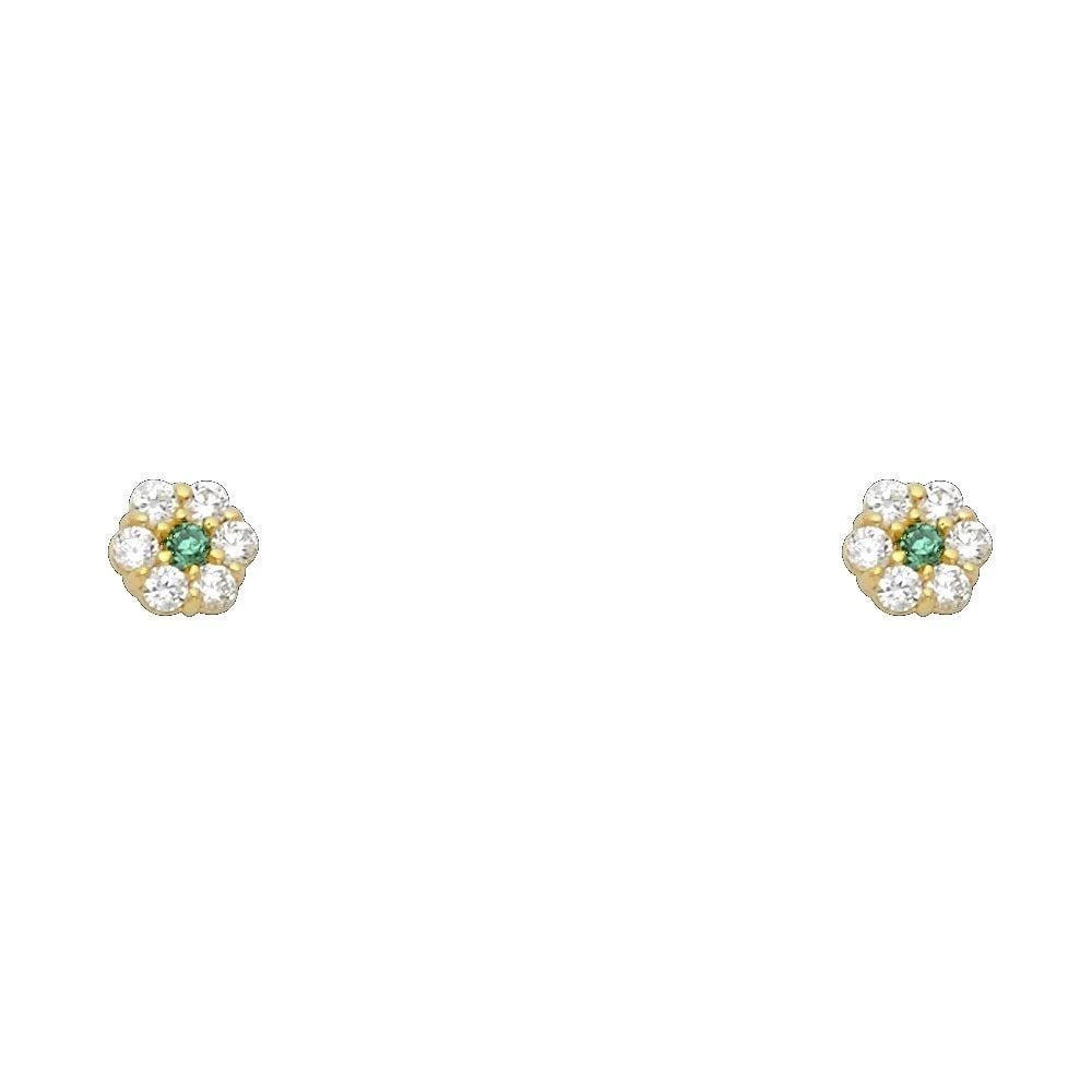 NEW 14K YELLOW GOLD FLOWER 6 LEAF SCREW BACK STUD EARRINGS (MAY): NEW 14K YELLOW GOLD FLOWER 6 LEAF SCREW BACK STUD EARRINGS (MAY)FLOWER 6 LEAF SCREW BACK STUD EARRINGS (MAY)NEW 14KYELLOW GOLD