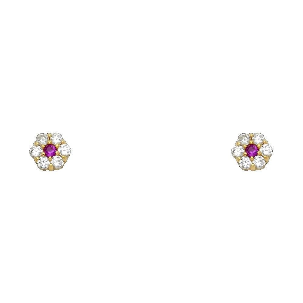 NEW 14K YELLOW GOLD FLOWER 6 LEAF SCREW BACK STUD EARRINGS (JUL): NEW 14K YELLOW GOLD FLOWER 6 LEAF SCREW BACK STUD EARRINGS (JUL)FLOWER 6 LEAF SCREW BACK STUD EARRINGS (JUL)NEW 14KYELLOW GOLD