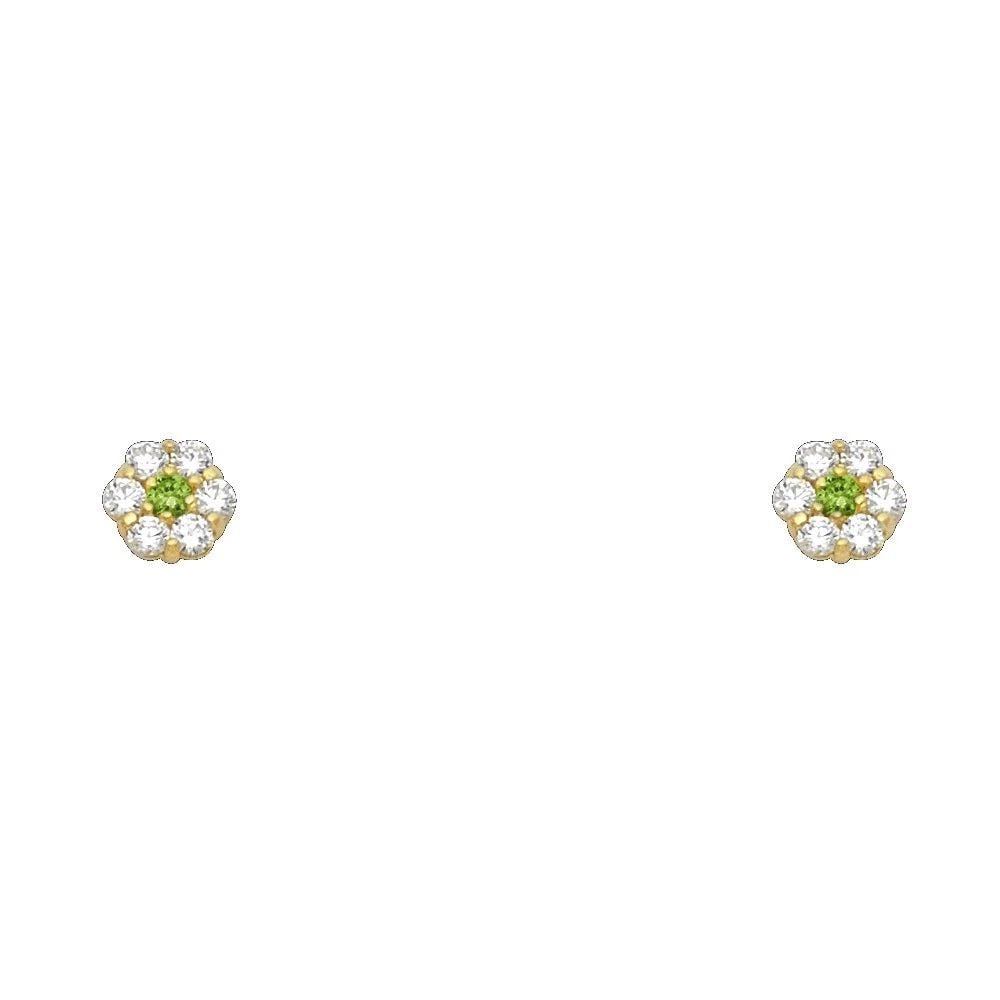 NEW 14K YELLOW GOLD FLOWER 6 LEAF SCREW BACK STUD EARRINGS (AUG): NEW 14K YELLOW GOLD FLOWER 6 LEAF SCREW BACK STUD EARRINGS (AUG)FLOWER 6 LEAF SCREW BACK STUD EARRINGS (AUG)NEW 14KYELLOW GOLD