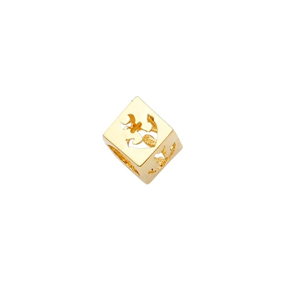 NEW 14K YELLOW GOLD ANCHOR DICE SLIDER CHARM FOR MIX&MATCH BRACELET: NEW 14K YELLOW GOLD ANCHOR DICE SLIDER CHARM FOR MIX&MATCH BRACELETANCHOR DICE SLIDER CHARM FOR MIX&MATCH BRACELETNEW 14KYELLOW GOLDHeight : 10 mmWidth : 9 mmApx. WEIGHT : 0.7g