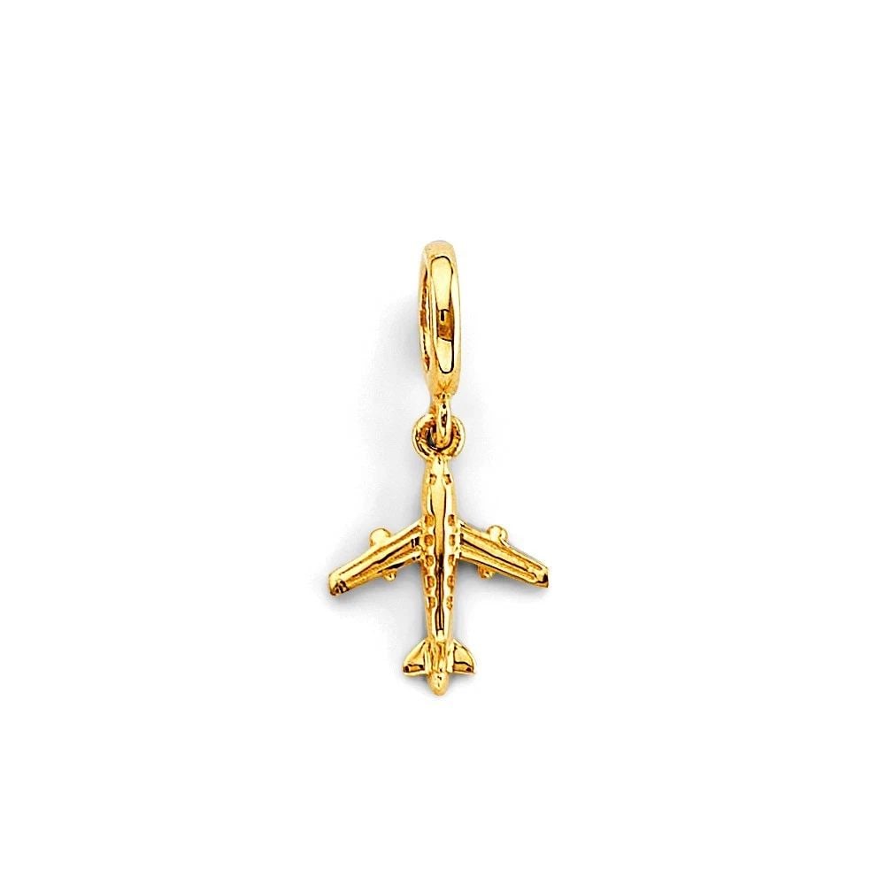 NEW 14K YELLOW GOLD AIRPLANE CHARM FOR MIX&MATCH BRACELET (1 of 2)