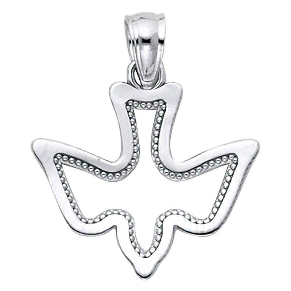 NEW 14K WHITE GOLD ESPIRITU SANTO DOVE PENDANT (1 of 2)