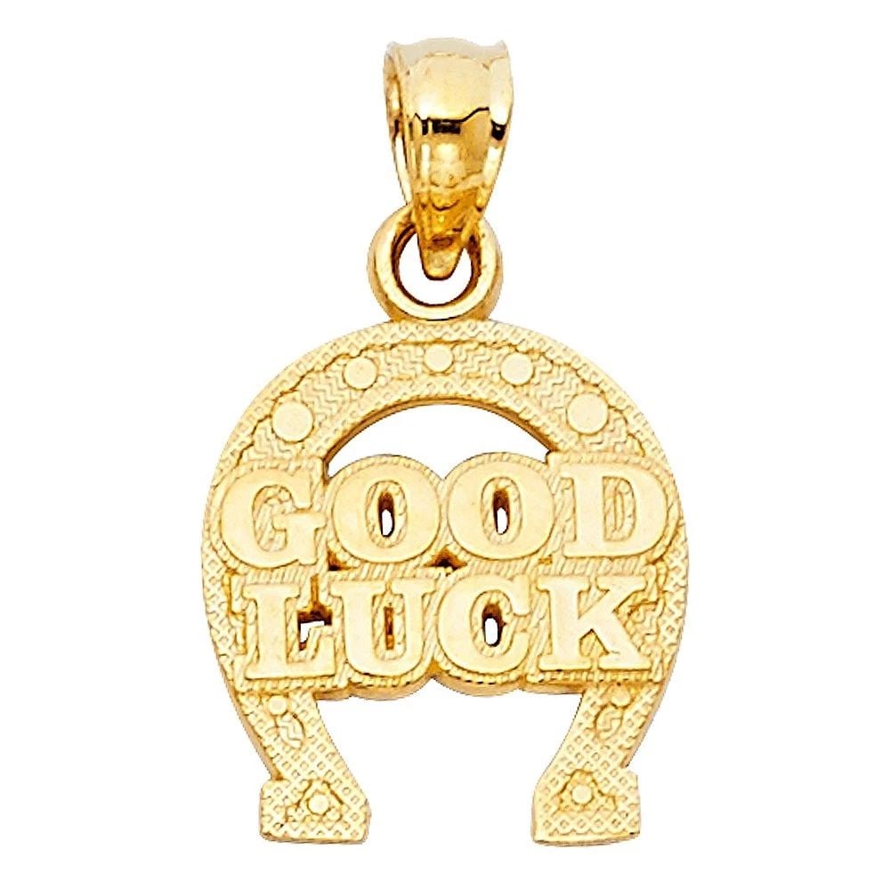 NEW 14K YELLOW GOLD LUCKY HORSE SHOE PENDANT (1 of 2)
