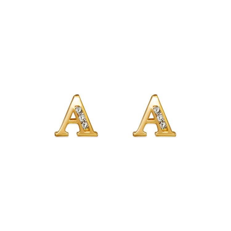 NEW 14K YELLOW GOLD INITIAL "A" STUD EARRINGS: NEW 14K YELLOW GOLD INITIAL "A" STUD EARRINGSINITIAL "A" STUD EARRINGSNEW 14KYELLOW GOLDWidth: Approx. 7x7mmApx WEIGHT: 0.7g