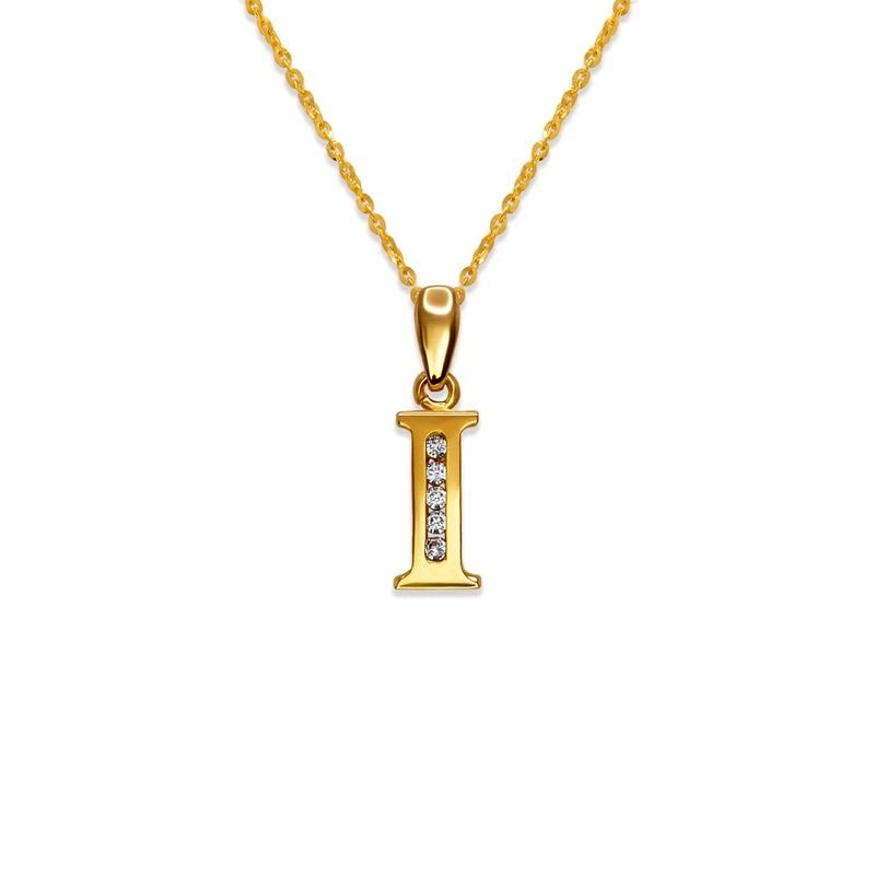 NEW 14K YELLOW GOLD INITIAL "I" PENDANT (1 of 2)
