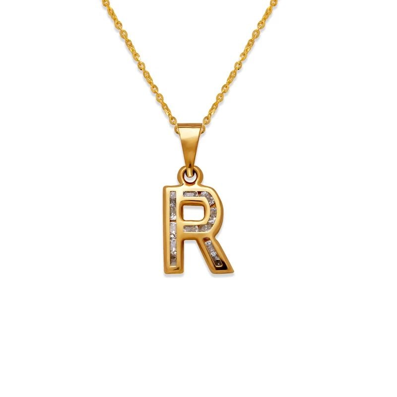 NEW 14K YELLOW GOLD INITIAL "R" PENDANT (1 of 2)
