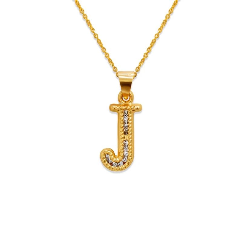 NEW 14K YELLOW GOLD INITIAL "J" PENDANT (1 of 2)