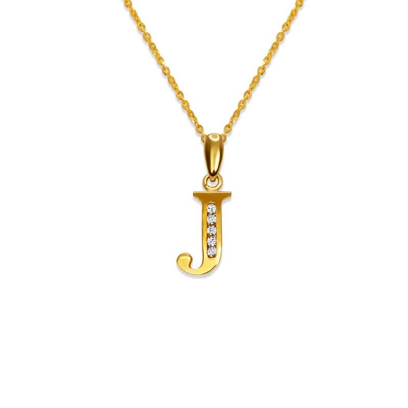 NEW 14K YELLOW GOLD INITIAL "J" PENDANT (1 of 2)